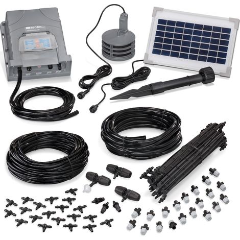 Esotec – Kit d'arrosage solaire WaterSpray – 20 buses de brumisation – Irrigation automatique – 101122