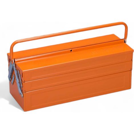 Cassetta portautensili in lamiera verniciata a polvere con 5 scomparti 45x21x20 cm per organizzare attrezzi e utensili (1/5)