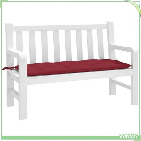 361592 Coussin de banc de jardin rouge bordeaux 120x50x7 cm (1/5)