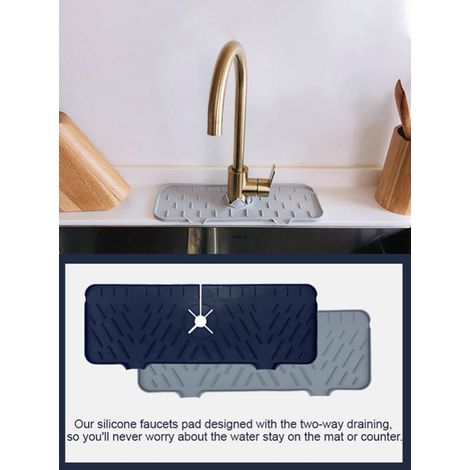 Protection anti-éclaboussures pour robinet de cuisine/évier, tapis récupérateur d'eau en silicone, coussinet d'égouttage à placer derrière le robinet pour cuisine et salle de bain (1/5)