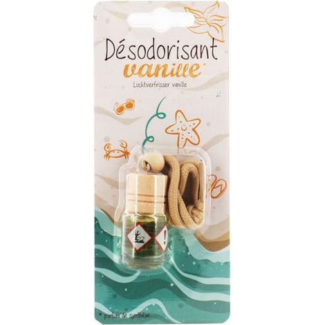 Flacon désodorisant à suspendre pour voiture parfum vanille (1/2)