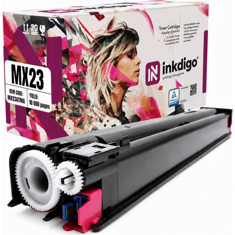 Toner Inkdigo MX23GTMA compatibile con Sharp MX2010U MX2614N MX3111U MX2310F, certificato TÜV. (1/5)