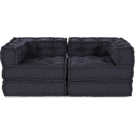 Canapé modulable, ensemble 2 pièces, gris anthracite, 140 x 70 x 56 cm (1/4)