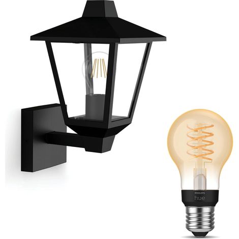 Philips Hue Kinno Aplique de pared exterior Up E27 (Negro) Luz blanca cálida - White Filament (1/5)
