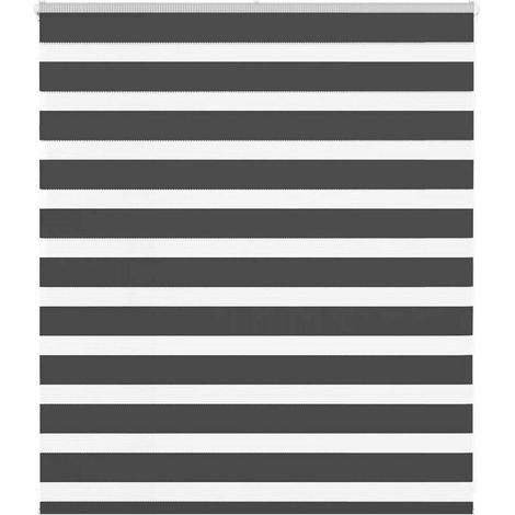 Doppelrollo Schwarz 125x100 cm Stoffbreite 120,9 cm Polyester
