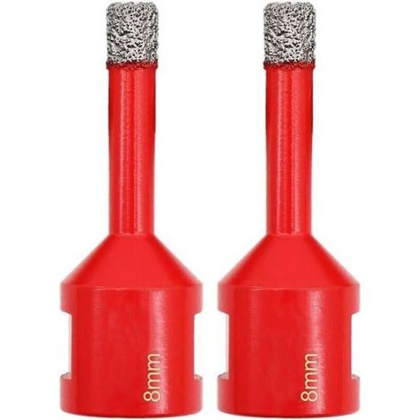 Foret Diamant Kit Trépan Carrelage - 2pièces 8mm avec filetage M14 pour percer porcelaine,céramique,carrelage,granit,marbre et pierre (1/4)