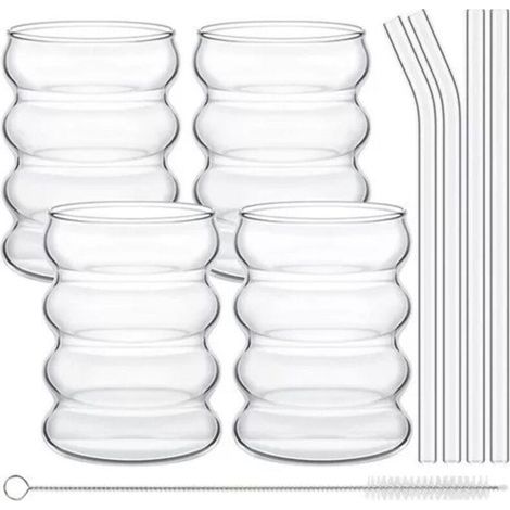 Verre a Eau Verre Soda Verre à Gin Tonic Verre Cocktail Transparent Verres à Soft Drink Jus Gobelet 350 ml Lot de 4 (1/4)