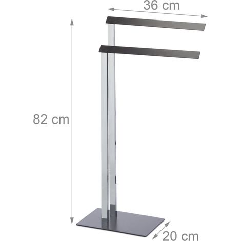Porte-serviettes sur pied 82 cm chrome et anthracite (1/3)