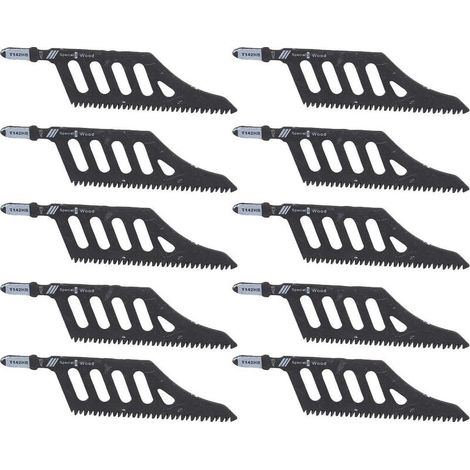Lot de 10 lames de scie sauteuse à angle droit (90°) pour bois, plastique et panneaux de fibres (1/5)
