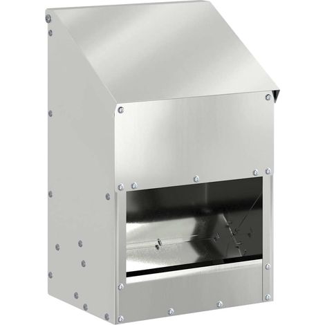 Chicken Feeder Silver 21 x 16 x 33 cm Galvanised Steel vidaXL
