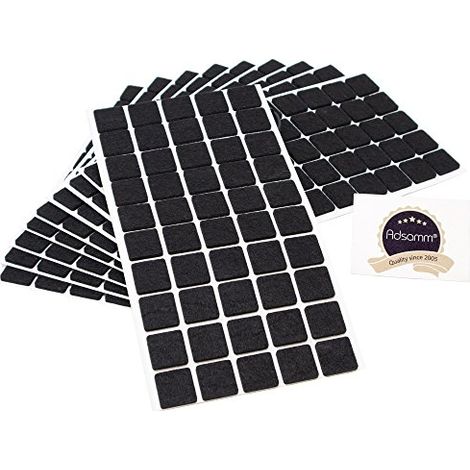 Adsamm® / 500 x feltrini autoadesivi/Nero / 20x20 mm/Quadrato/piedini per mobili in feltro da 3.5 mm di spessore/pad protettivi per arredi (1/3)