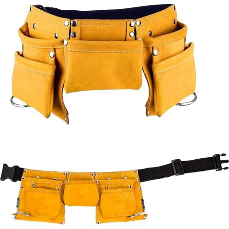 JSSEVN - Garden Leather Tool Bag, Adjustable Tool Belt 48x25cm (1/4)