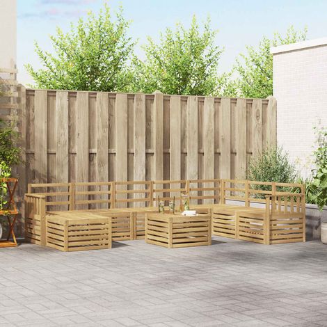 vidaXL Outdoor Sofa Set 9 pcs White Solid Acacia Wood (1/5)