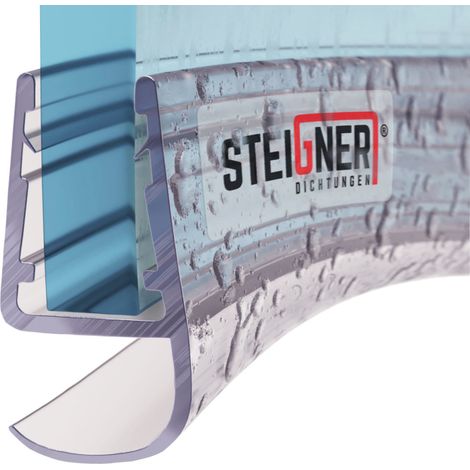 STEIGNER Duschdichtung UK15 vorgebogene Ersatzdichtung für Runddusche Wasserabweiser, L, 30 cm, (Einzeldichtung), für Glasstärken von 6 bis 8mm