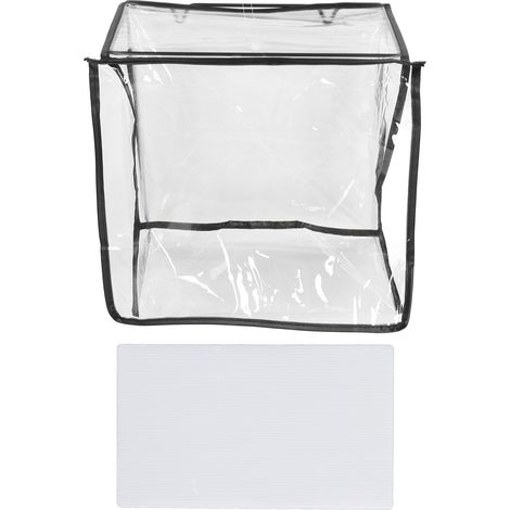Transparente, hängende Reise-Kulturtasche aus wasserdichtem und strapazierfähigem PVC, ideal fürs Badezimmer (schwarz).