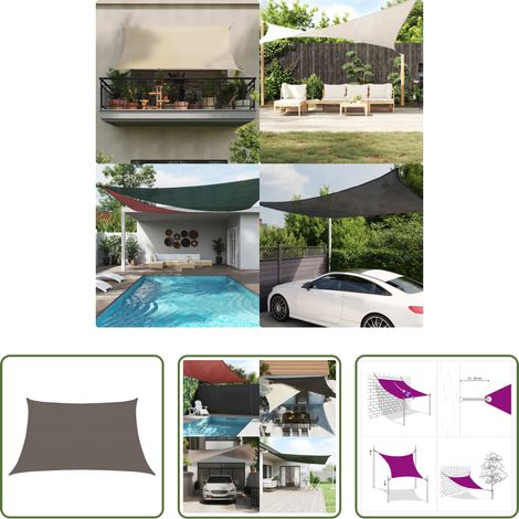 vidaXL Protection UV -  Voile d'ombrage 160 g/m² Anthracite 3/4x2 m PEHD (1/5)