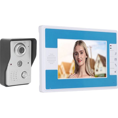 Visiophone vidéo intelligent avec moniteur, kit interphone numérique pour maison, caméra de surveillance, alimentation 110-240V, prise UE, système de sécurité résidentielle (1/5)