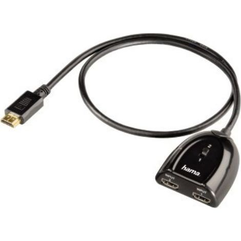 Hama HDMI-Umschalter 2x1 Vergoldet Schwarz 122224