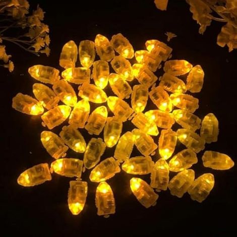 50 mini-lumières globe, lanternes décoratives en papier imperméable pour banquets et mariages (jaune) (1/5)