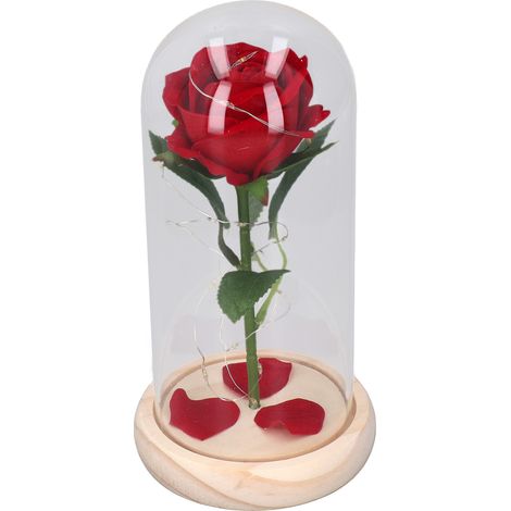 Elektrische LED-Rosenglas-Lichterkette, künstliche Rosenglasabdeckung für Weihnachten (1/5)