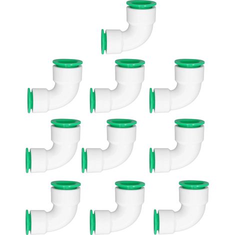 Raccord coudé réducteur PPR renforcé 25x20mm/1x0.8 pouce pour irrigation - Lot de 10 raccords de tuyau à emboîtement rapide (1/5)