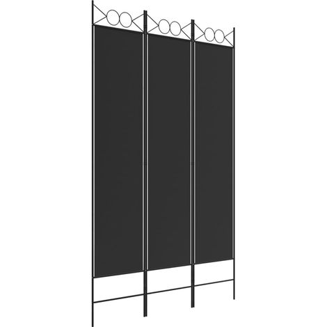 Cloison de séparation 3 panneaux Noir 120x200 cm Tissu (1/5)