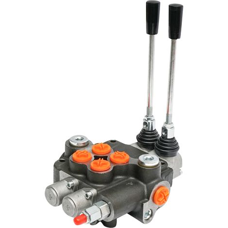 Distributore idraulico a 2 leve, attacco di installazione M22x1,5 portata 80L/min Trattore Forestale Breckner Germany (1/5)
