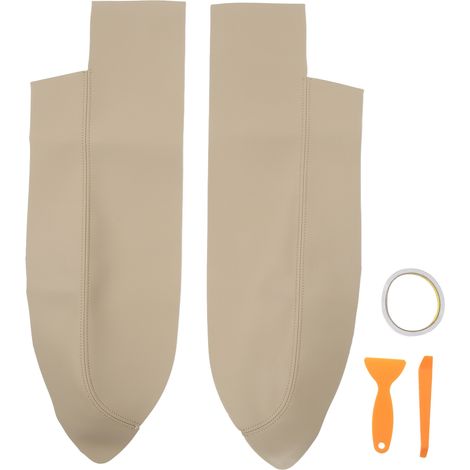 Paar Türarmlehnenbezüge für die Vordertüren aus Mikrofaserleder, beige, zum Austausch der Original-Autoinnenausstattung (1/5)