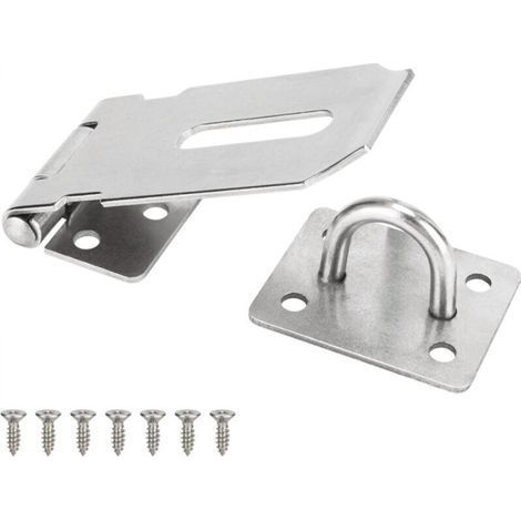 3 Inch Stainless Steel Door Latch, Heavy Duty Silver Padlock for Gates, Doors and Cabinets, Brushed Finish, 1 Pack (1/4)