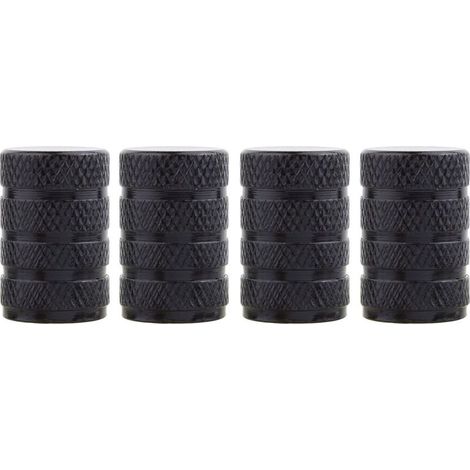 Capuchon Valve Tige de Soupape deChapeaux de Tige de Valve de Pneu Rond Noir pour la Couverture de la poussière Hors (1/4)