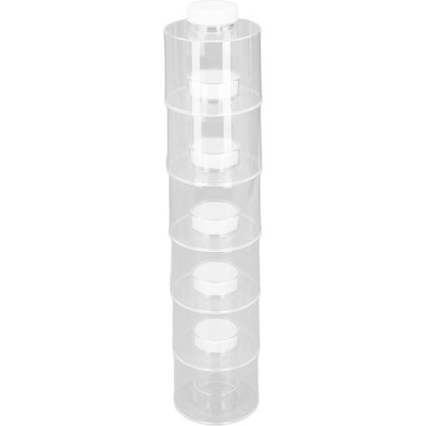 Lot de 6 pots à épices empilables, tour à épices, pots transparents colorés pour la cuisine (1/5)