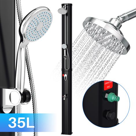 Jiubiaz Solardusche 35L Außendusche Gartendusche mit Schutzabdeckung und Handbrause für Pool Camping