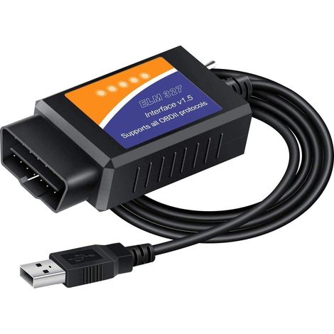 ELM327 USB Adapter OBD2 Scanner (For Windows System), ELMconfig FoCCCus Diagnostic Scan Tool (With MS-Can/HS-Can Switch), Suitable For Ford Lincoln Mazda Mercury Series Vehicles (1/5)