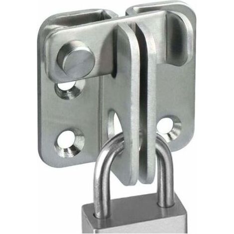 Serrure de porte coulissante cadenas moraillon loquet de porte loquet crochet antivol, finition inox brossé (1/4)