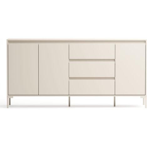 Buffet 3 portes 3 tiroirs beige 170 cm - Ronda (1/5)