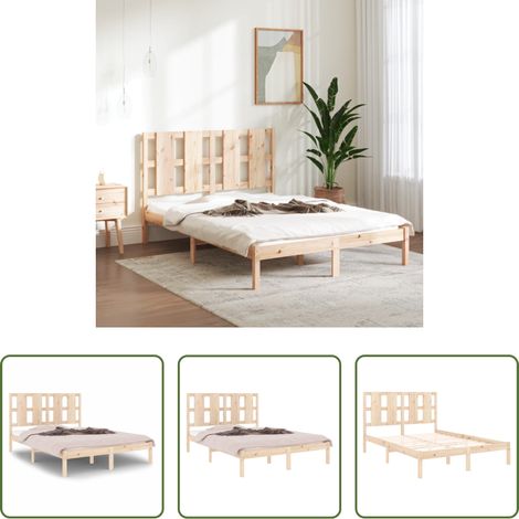 Cadre de lit - Cadre de lit sans matelas 135x190 cm bois massif (1/5)