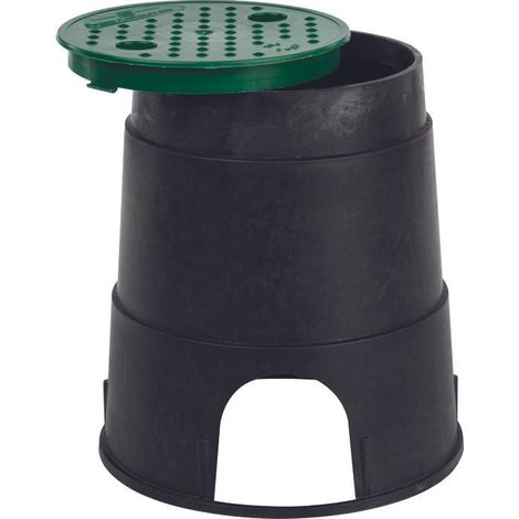 Capvert – Regard de visite rond 21,2 cm – Fermeture à pression – Structure polypropylène renforcé – Accès facile aux vannes et raccords (1/4)