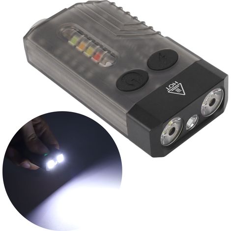 Mini-Taschenlampe mit akustischem Alarm, Schlüsselringlicht, tragbarer Taschenlampe, 365nm ultraviolettem Licht zur Identifizierung, multifunktionale Taschenlampe, Notfallverteidigung, Notfallreparatu (1/5)