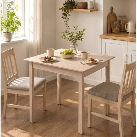 Tavolo quadrato 75 x 75 x 76 cm in legno naturale, stile country e struttura in pino (1/5)