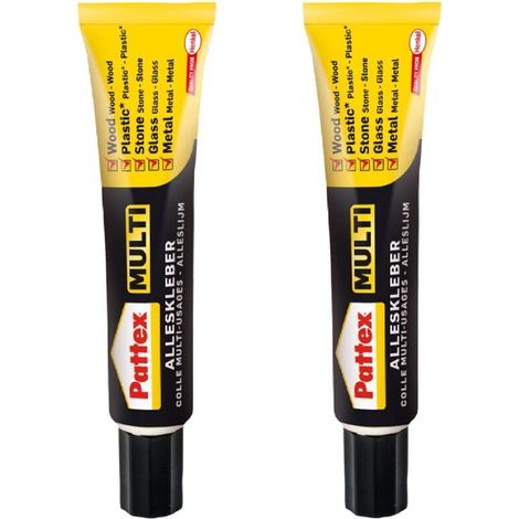 Universal multipurpose glue 2 x 20 g in unbreakable tube, solvent-free, extra strong, fast and clean, does not drip, powerful, multicolored, one size fits all (1/5)