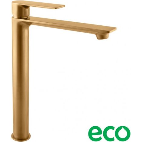 Mitigeur lavabo haut NIL en laiton doré brossé sans siphon H. 26,1 cm (1/2)