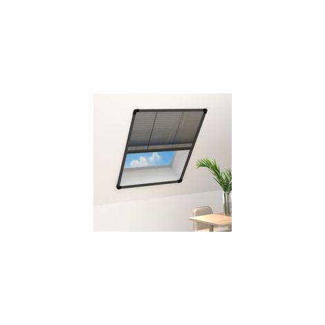 Mosquitera plisada para ventanas, aluminio, antracita, 80 x 100 cm - Crezuo (1/4)