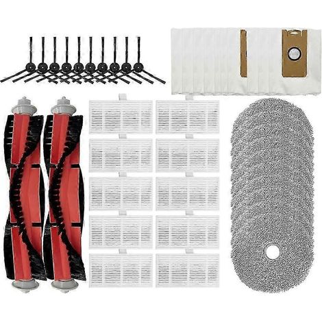 42 pièces d'accessoires de rechange pour aspirateur Ultenic MC1 : brosse principale, brosse latérale, filtre HEPA, chiffon de nettoyage et sac à poussière - JXLGV (1/5)