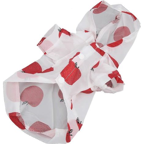 Vêtements de protection solaire pour animaux de compagnie, imprimé fruits, doux, confortables et mignons (Pomme rouge, taille S) (1/3)