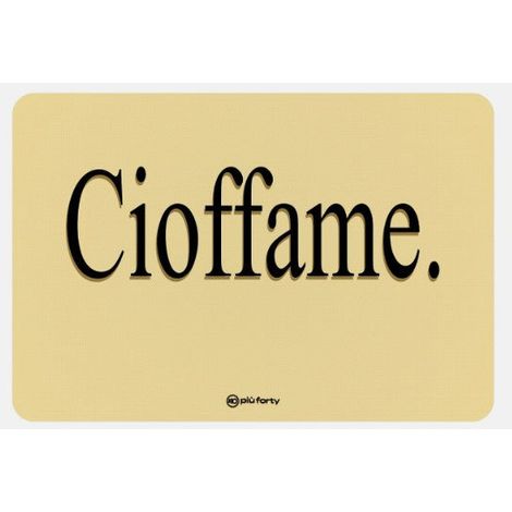 Più Forty +40 Tovaglietta in PP 45 x 30 Cm Stampa "Ciofamme" Nera Giallo