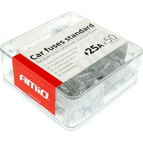 Scatola portafusibili standard per auto, 50 pezzi, 25A, amio-01337 (1/2)