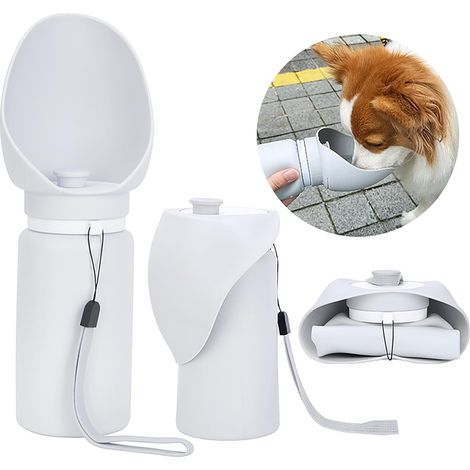 Bouteille d'eau pliable pour chien, distributeur d'eau portable et étanche de 550 ml, en silicone de qualité alimentaire, accessoires pour animaux de compagnie (1/5)