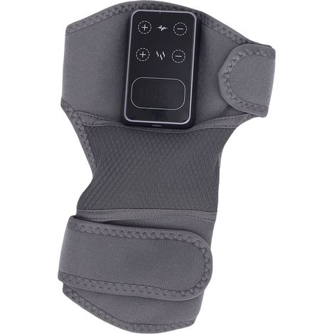 Masseur de genou sans fil avec fonction chauffante, genouillère chauffante intelligente rechargeable avec 5 réglages de température et 3 modes de vibration pour le coude, gris (1/5)
