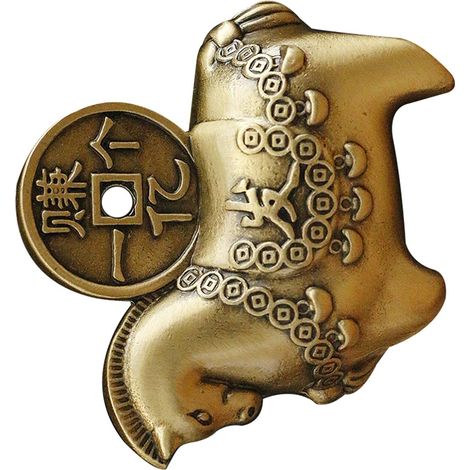de cheval chinoise en laiton porte bonheur Feng Shui de l