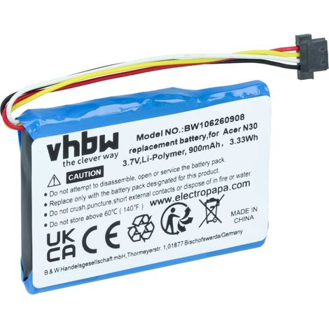 vhbw Akku kompatibel mit Yakumo 1038006, PS1020 GPS Navigation Navi (900 mAh, 3,7 V, Li-Ion) (1/5)